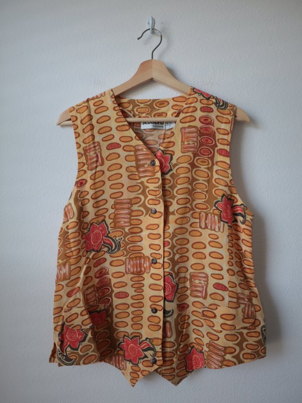 Vintage 90s Adolfo Silk Vest Top | M